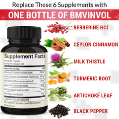 BMVINVOL etiqueta con información de ingredientes y beneficios de calidad
