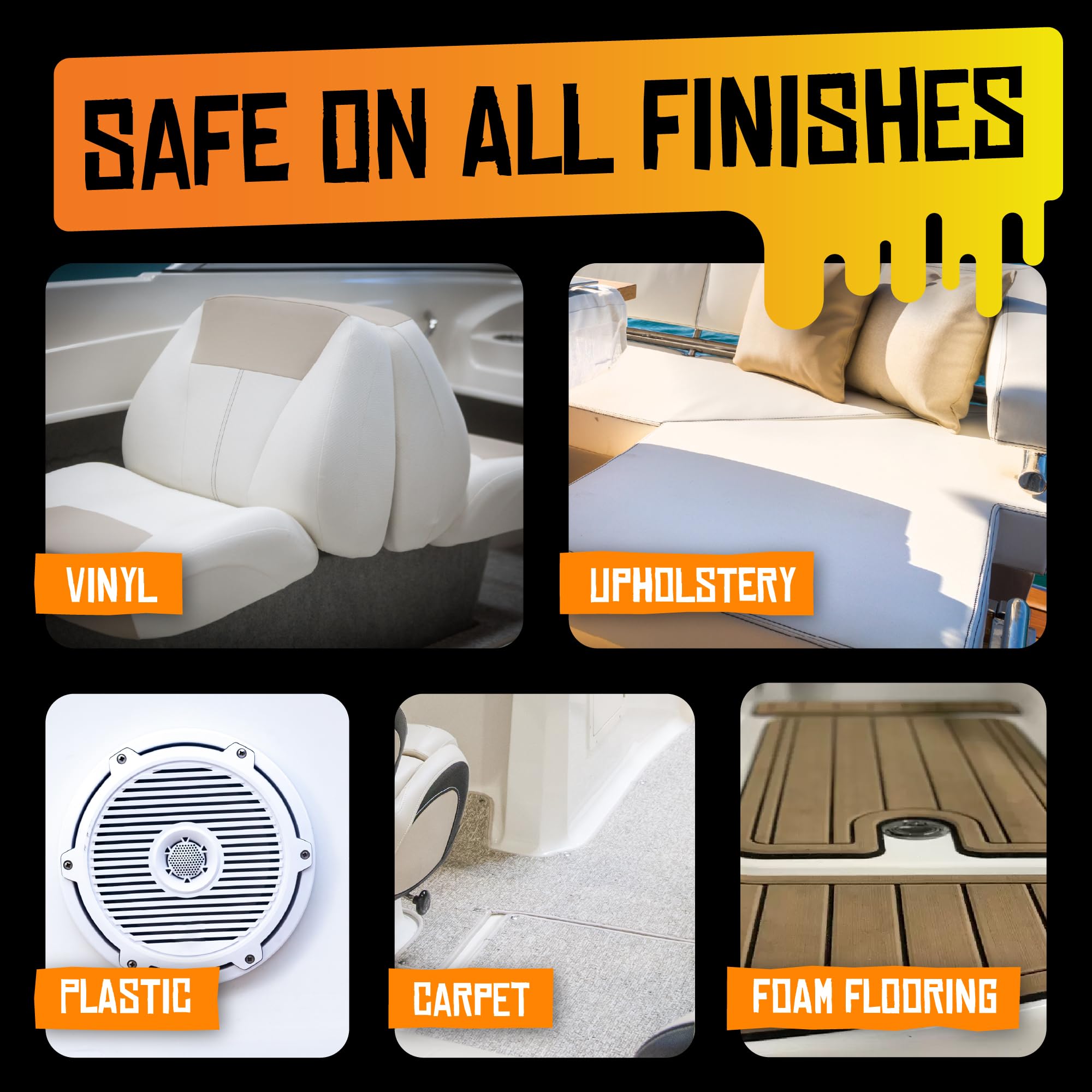 Boat Juice removing a carpet spot showing quick stain lift and drying advantage