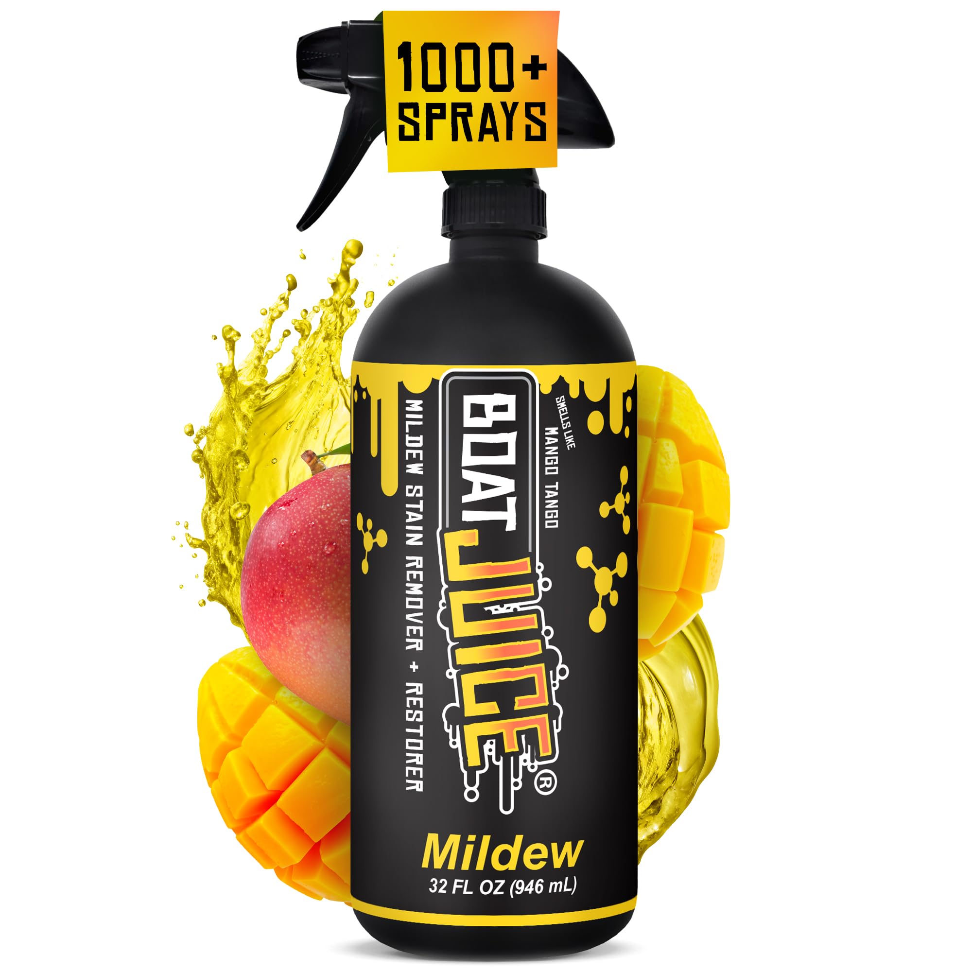 Boat Juice envase frontal mostrando etiqueta y tamaño 32oz, limpieza eficaz