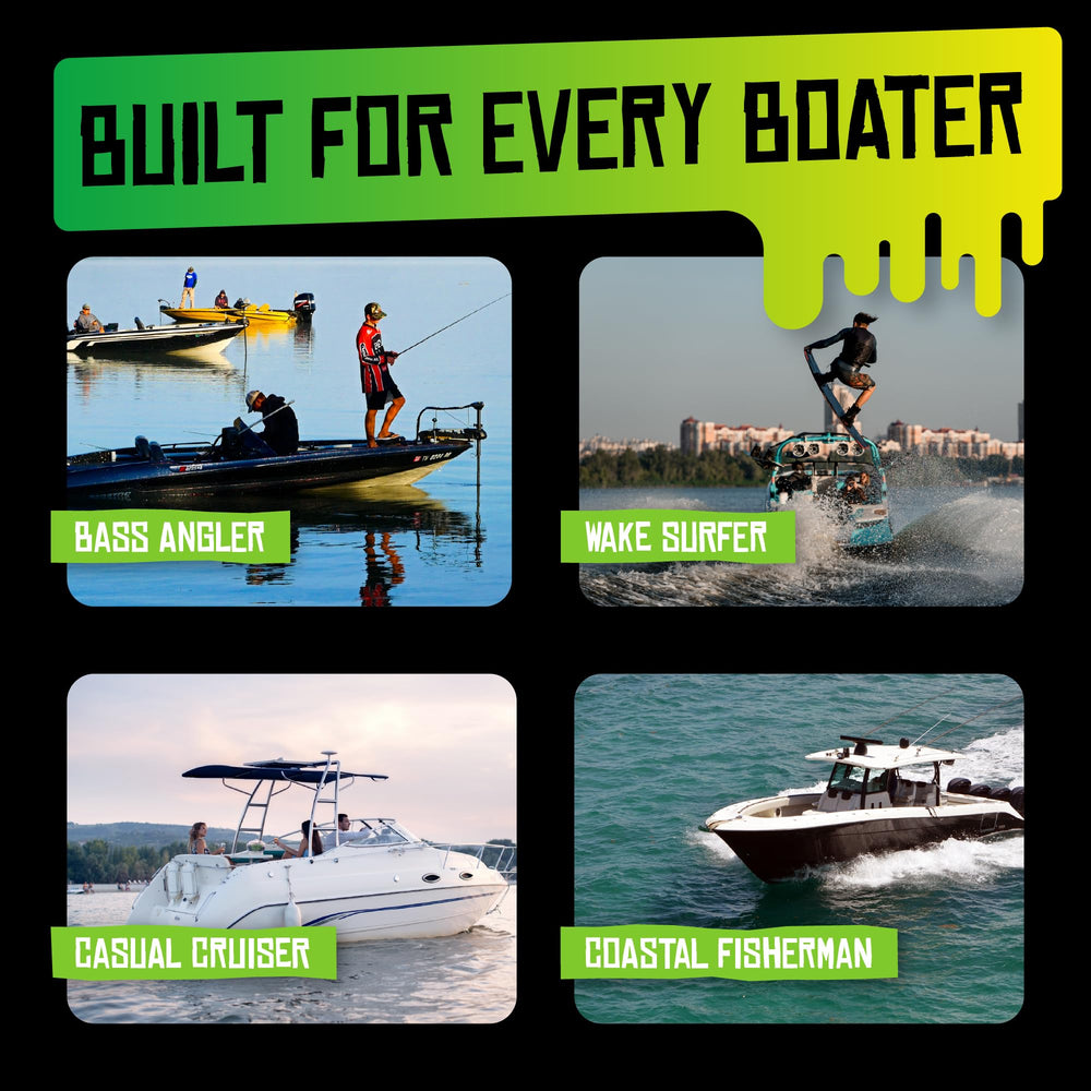 Boat Juice kit in use dockside, convenient maintenance solution for boat owners