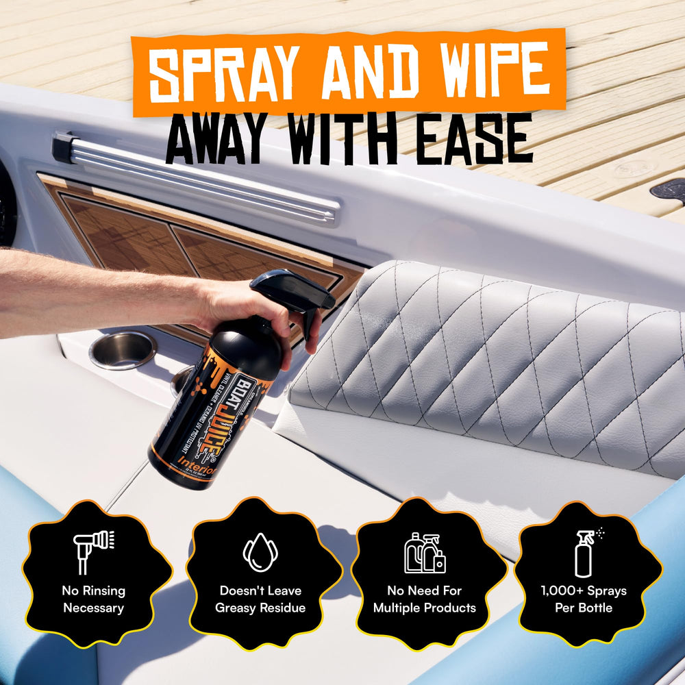 Boat Juice on plastic console showing non-greasy shine and UV protection