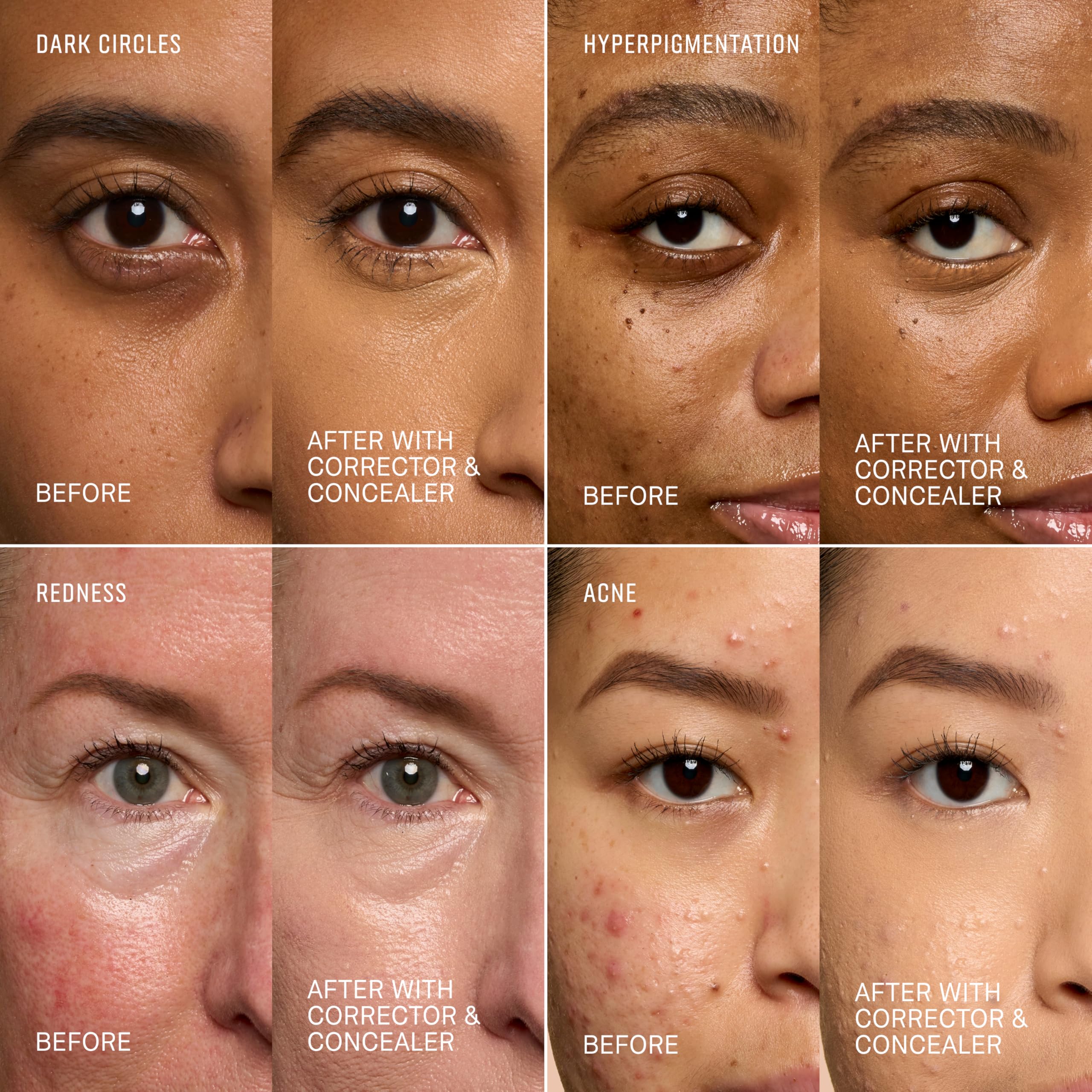 Bobbi Brown aplicación en ojeras demostrando neutralización y luminosidad