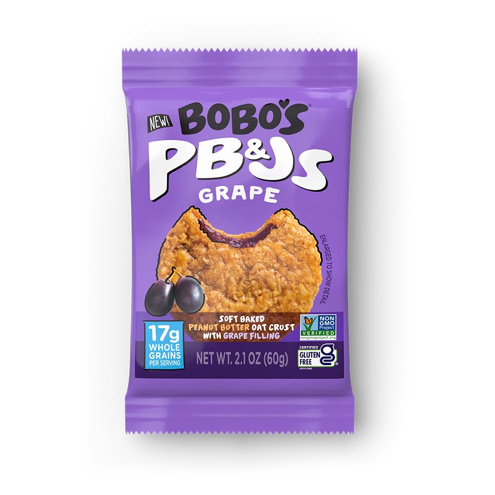 Bobo's frente de empaque mostrando caja de 24 unidades y conveniencia