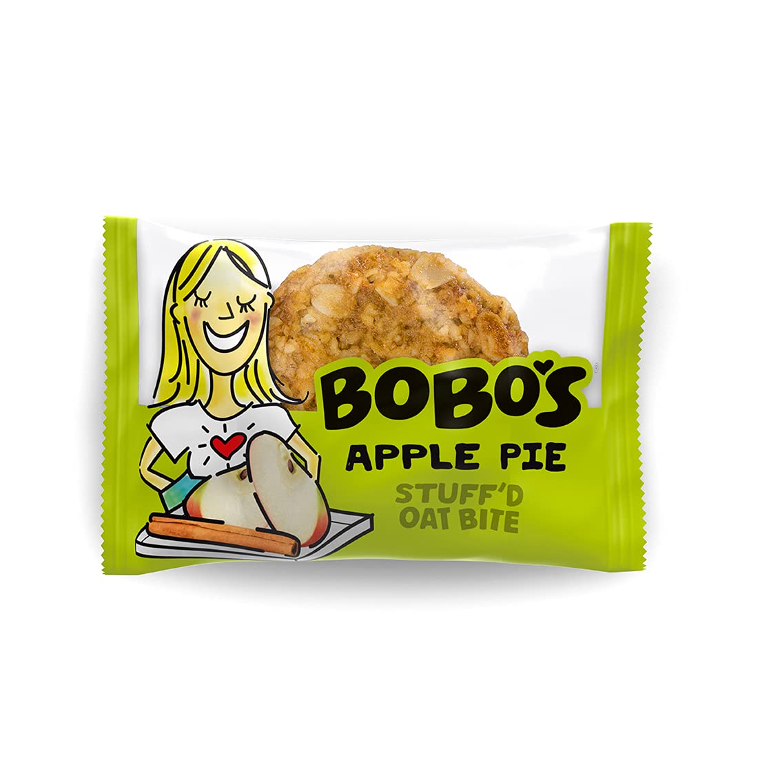 Bobo's bocado en mano para comparar tamaño y porción controlada