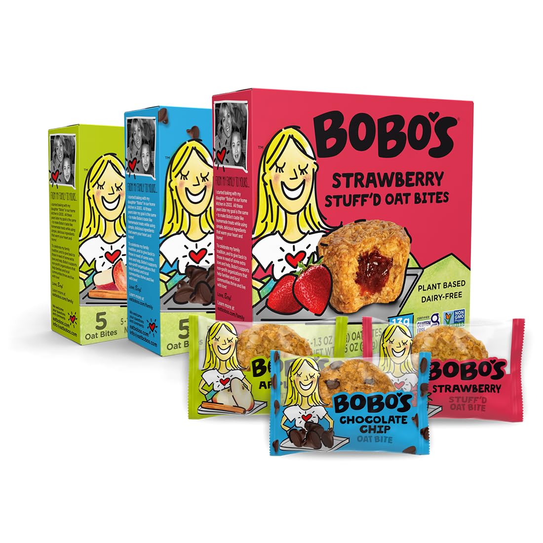 Bobo's caja frontal con 30 bocados, conveniente para llevar