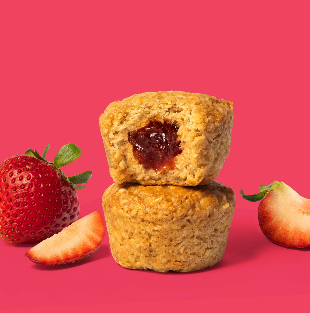 Bobo's presentación en mesa de desayuno, opción de snack saludable