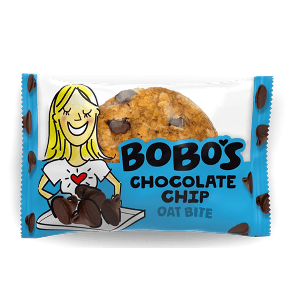 Bobo's detalle chips de chocolate en bocado, sabor intenso