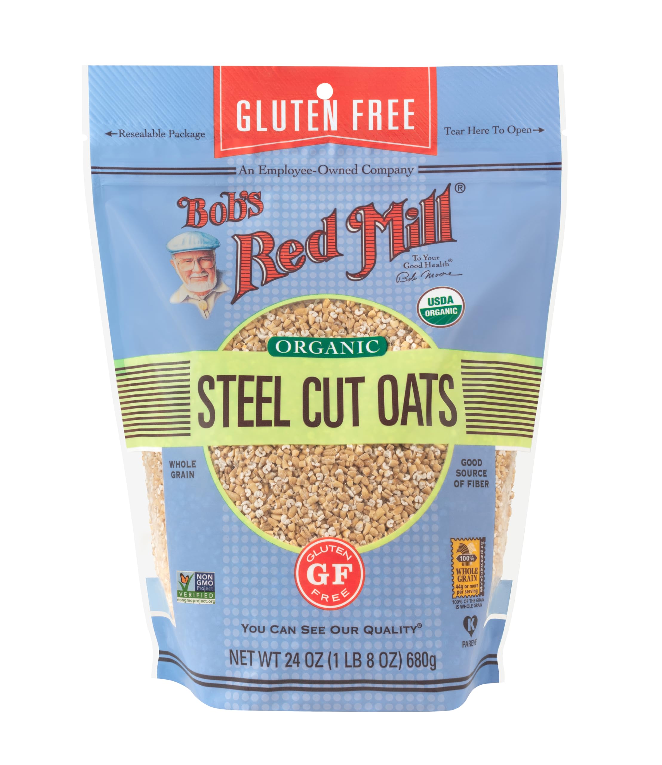 Bob's Red Mill close-up of steel cut oat texture highlighting hearty chew and whole grain