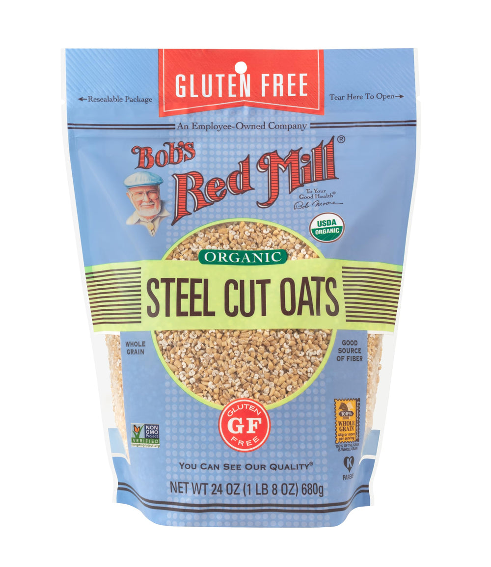 Bob's Red Mill close-up of steel cut oat texture highlighting hearty chew and whole grain