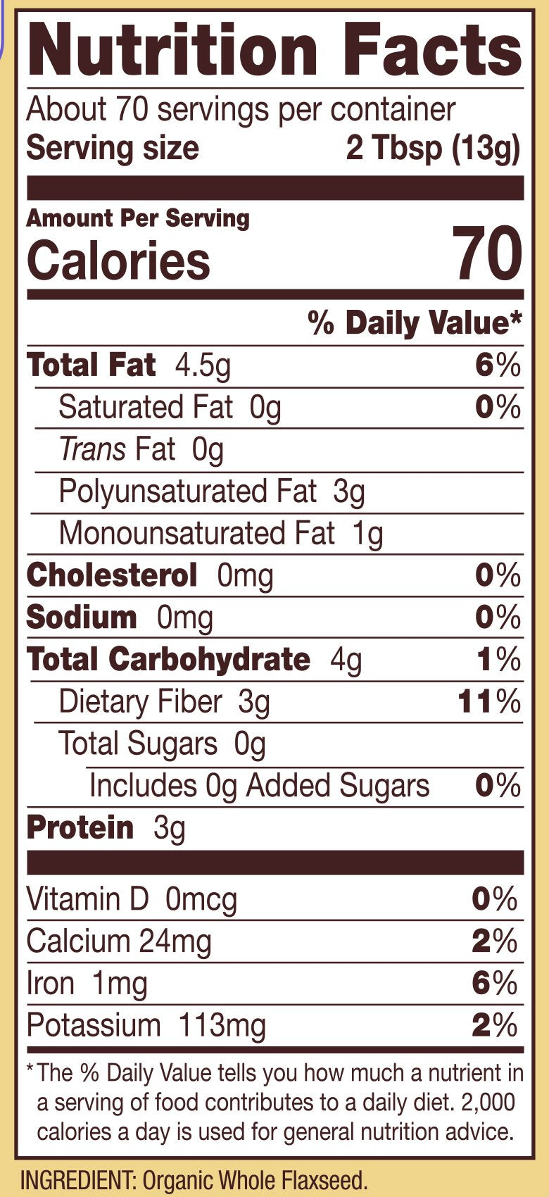 Bob's Red Mill lata 32oz junto a fruta para comparar tamaño, práctico para despensa