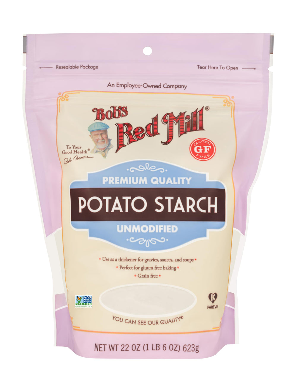Bob's Red Mill close-up of fine potato starch texture for smooth blending