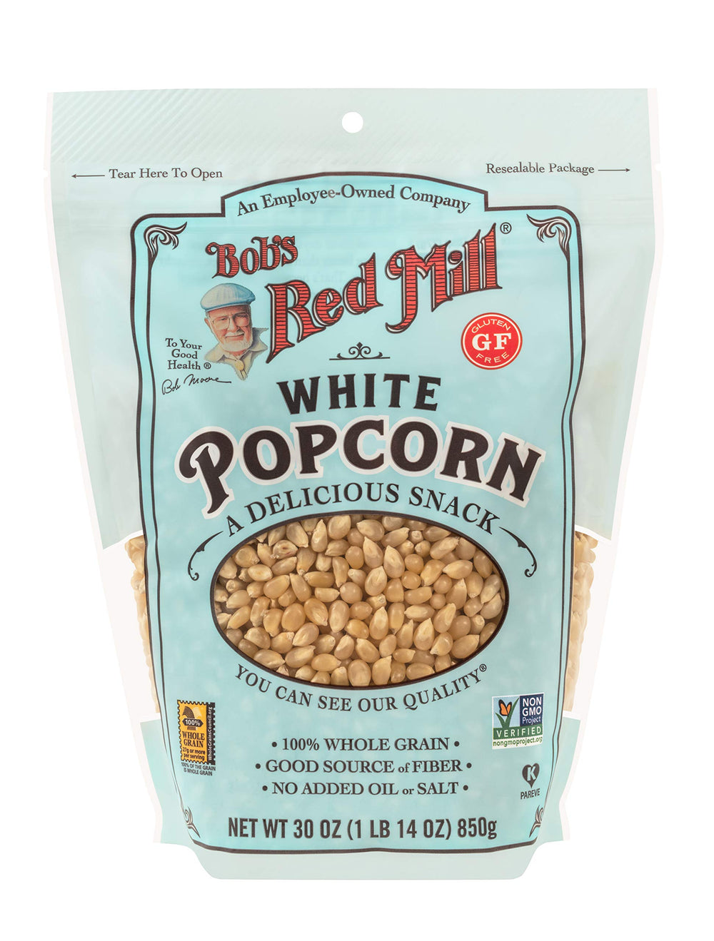 Bob's Red Mill textura de granos de maíz blanco, óptima para reventar