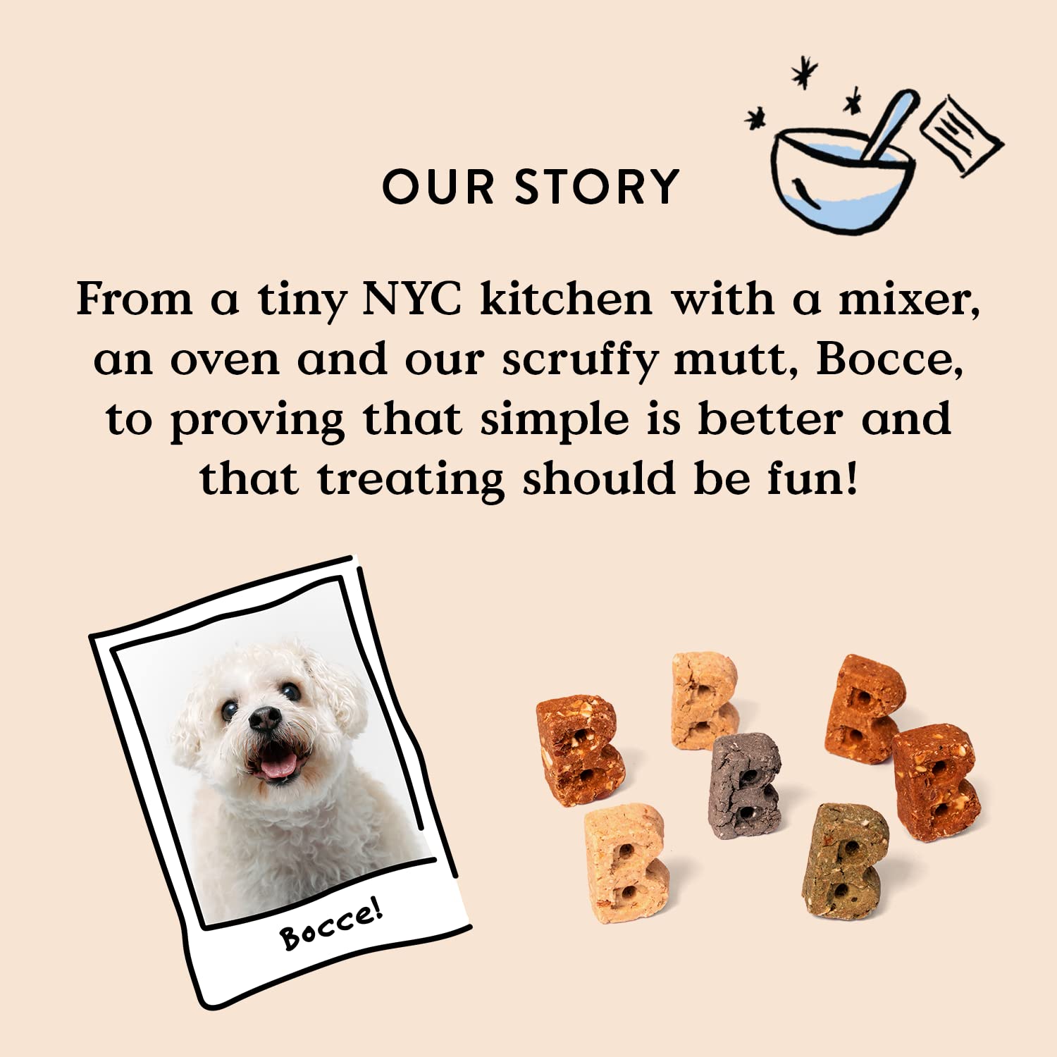 Bocce's Bakery perro mediano masticando y recibiendo limpieza mecánica