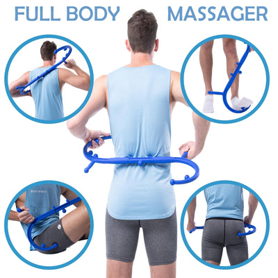 Body Back Buddy applied to neck showing controlled self-massage benefit
