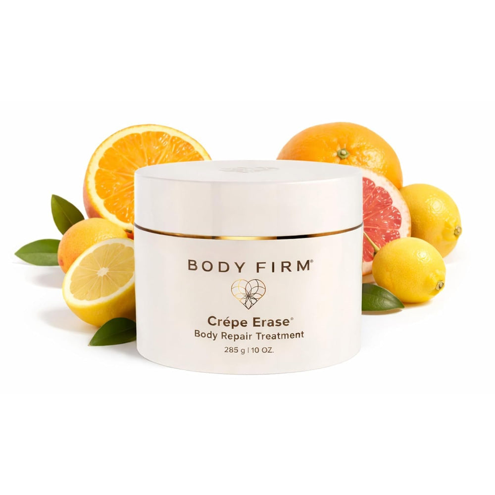 BODY FIRM envase frontal de 10 oz mostrando diseño y nombre, transmite confianza