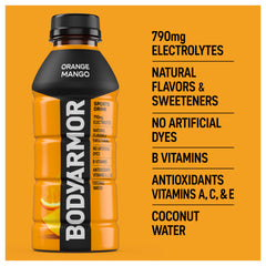 BODYARMOR etiqueta y tabla nutricional con ingredientes naturales