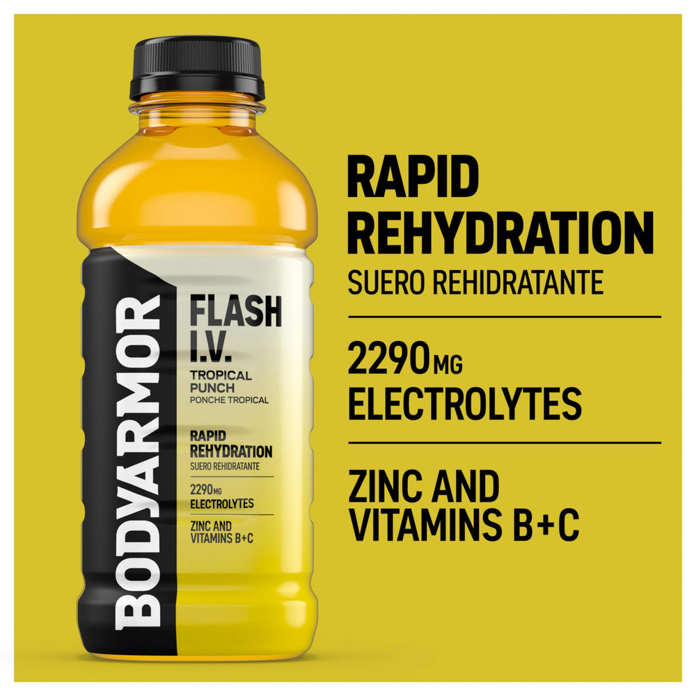 BODYARMOR bebida siendo consumida después de entrenar mostrando recuperación