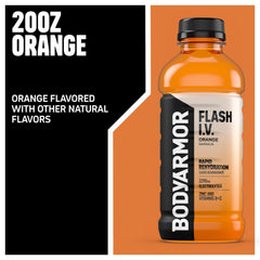 BODYARMOR Flash I.V. naranja botella abierta lista para beber tras ejercicio