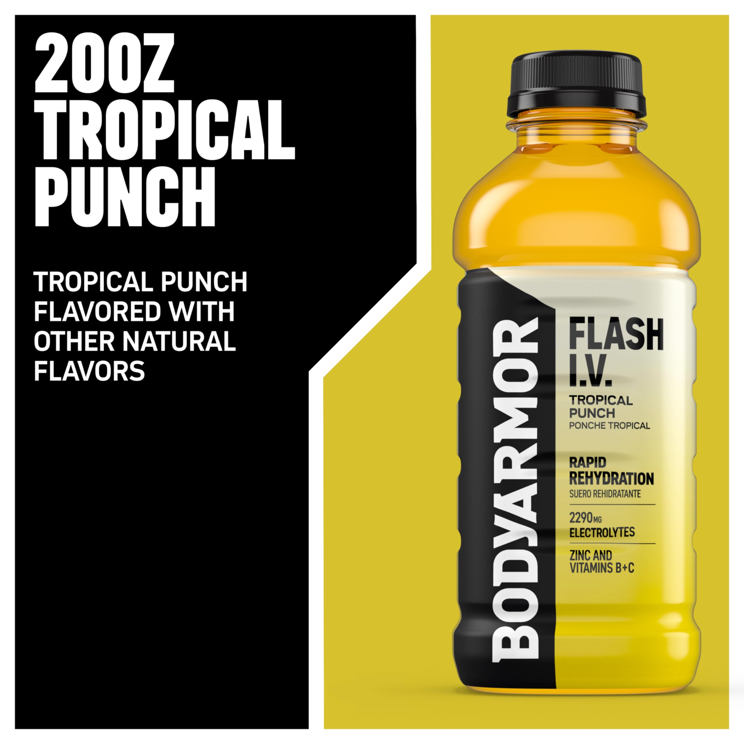BODYARMOR líquido con agua de coco resaltando color natural y textura ligera