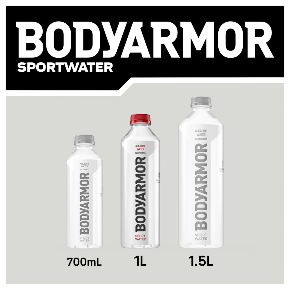 BODYARMOR SportWater pouring into cup with ice for fast, refreshing hydration