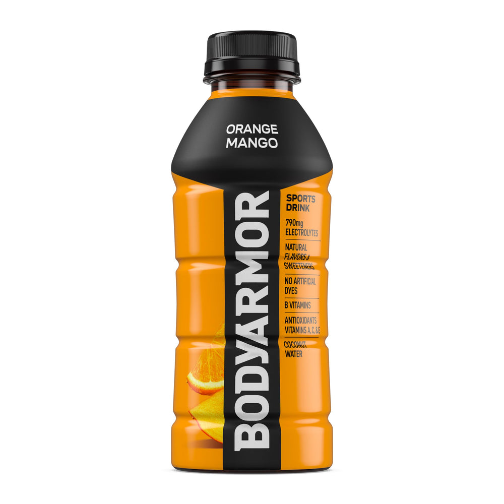 BODYARMOR color naranja brillante de la bebida que invita a beber