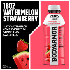 BODYARMOR etiqueta con ingredientes y beneficios visibles en botella