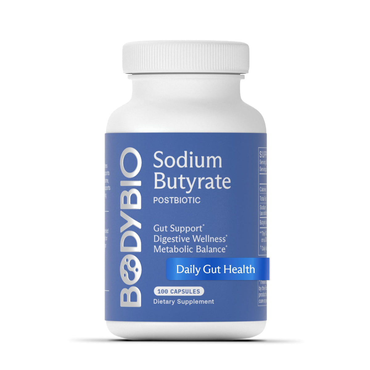 BodyBio botella frontal mostrando diseño y garantía de pureza