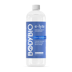 BodyBio e-Lyte front packaging showing clean sugar-free formula benefits