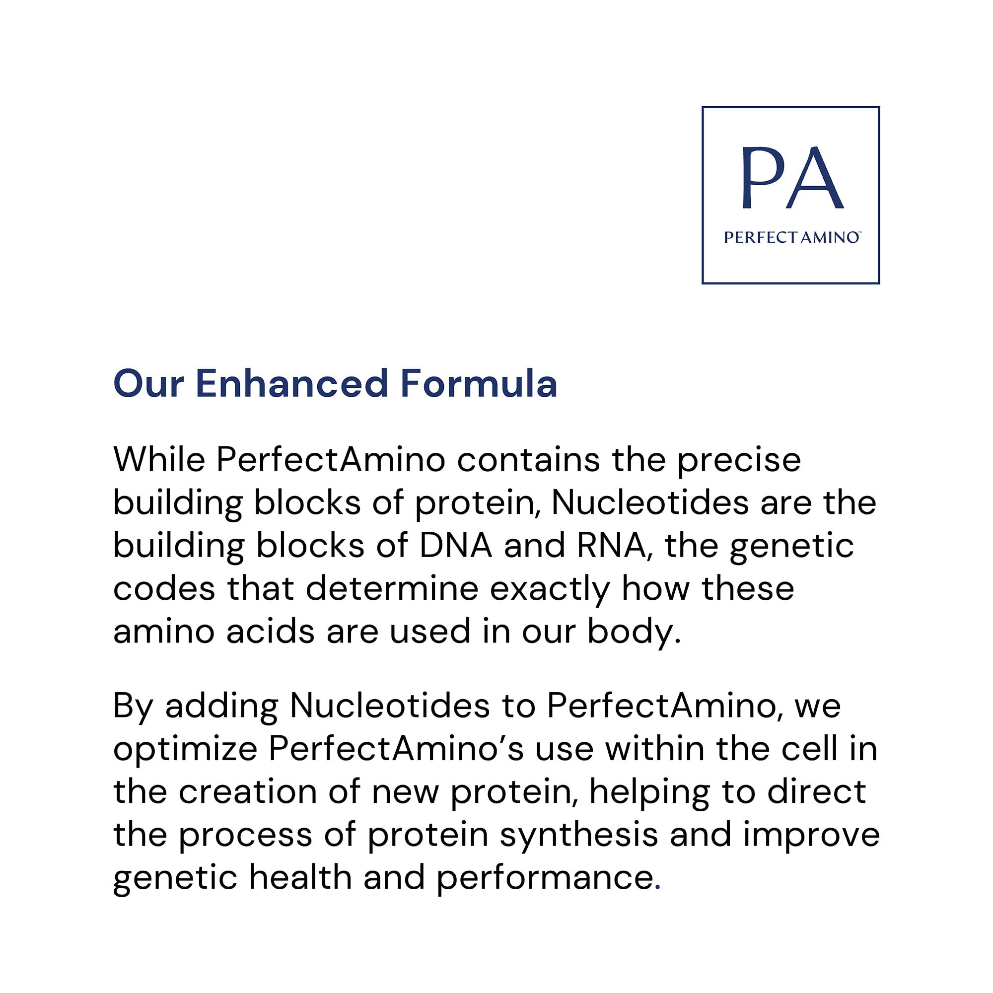 BodyHealth sello cGMP en envase de PerfectAmino indicando control de calidad