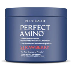 BodyHealth tub front view showing strawberry flavor and clear benefit for recovery
