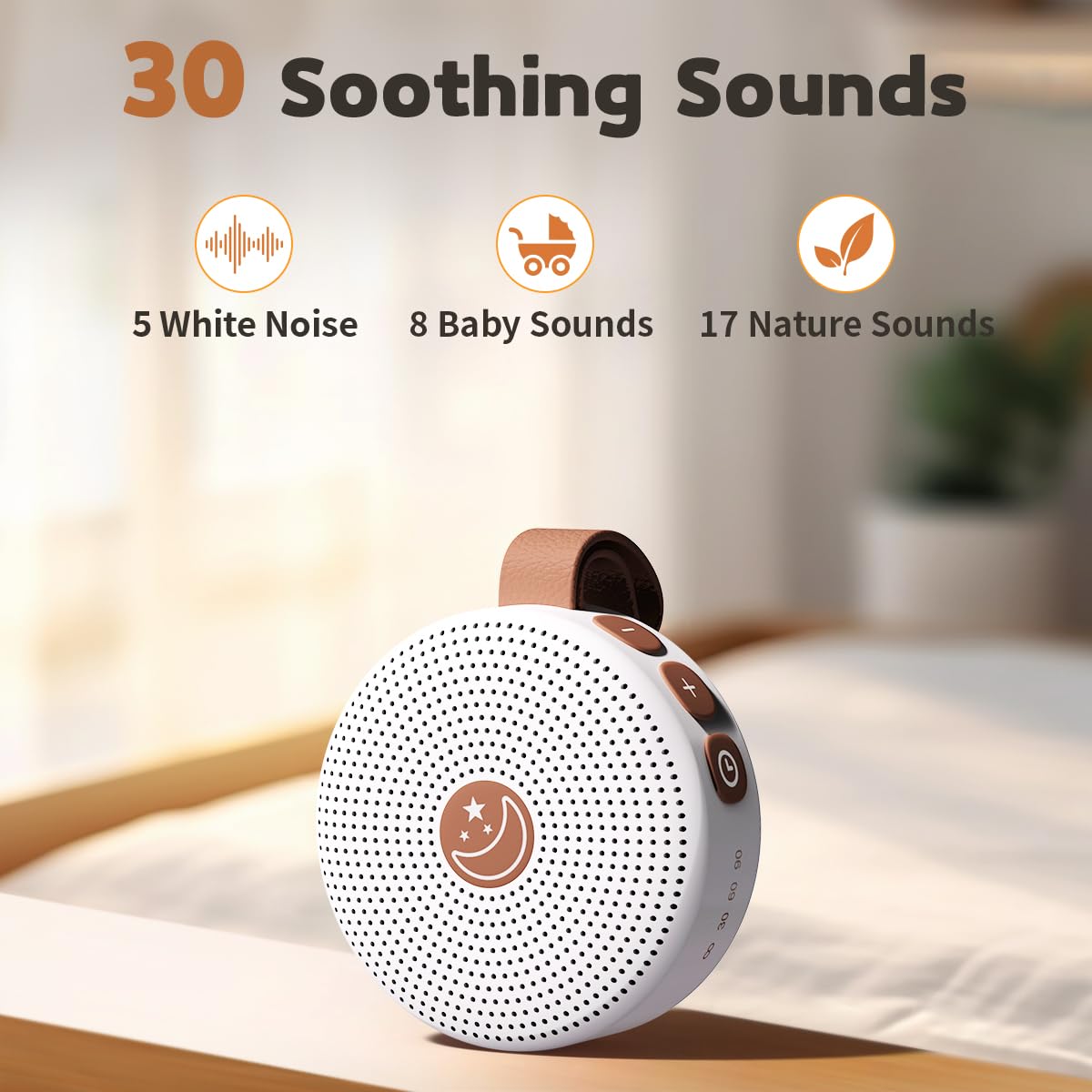 BodyHush sujeto en un cochecito calmando al bebé con sonidos suaves