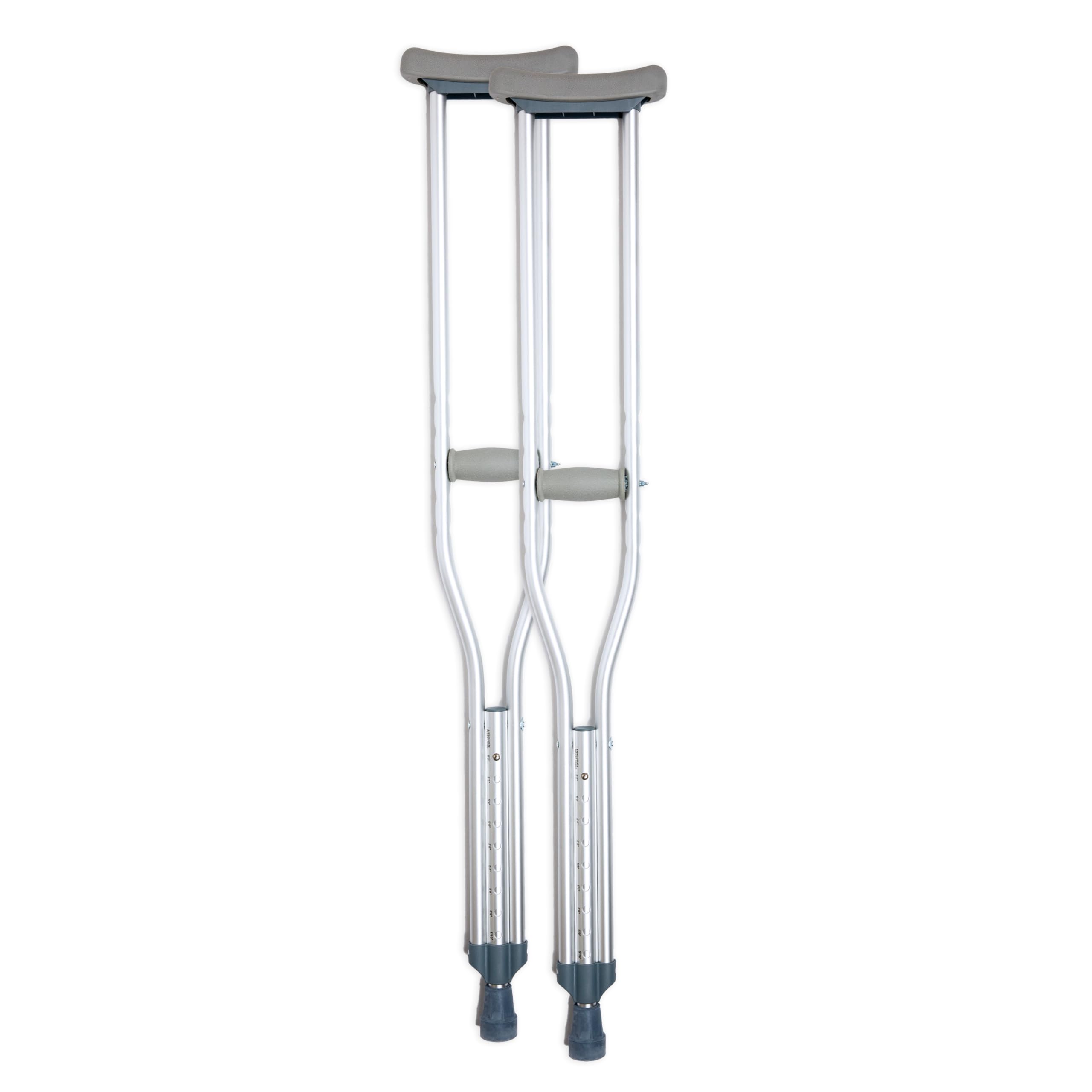 BodyMed muletas frontales en par mostrando estructura ligera y estabilidad