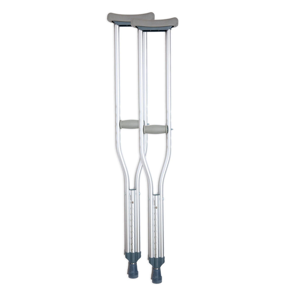 BodyMed muletas frontales en par mostrando estructura ligera y estabilidad