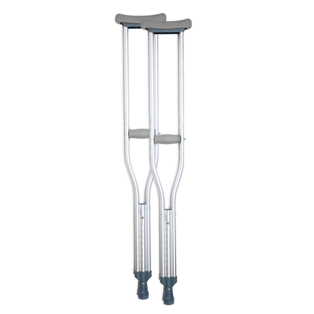 BodyMed muletas frontales en par mostrando estructura ligera y estabilidad