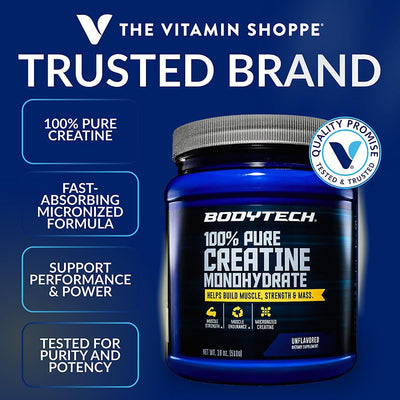 BodyTech scoop of powder demonstrating 5 g serving convenience