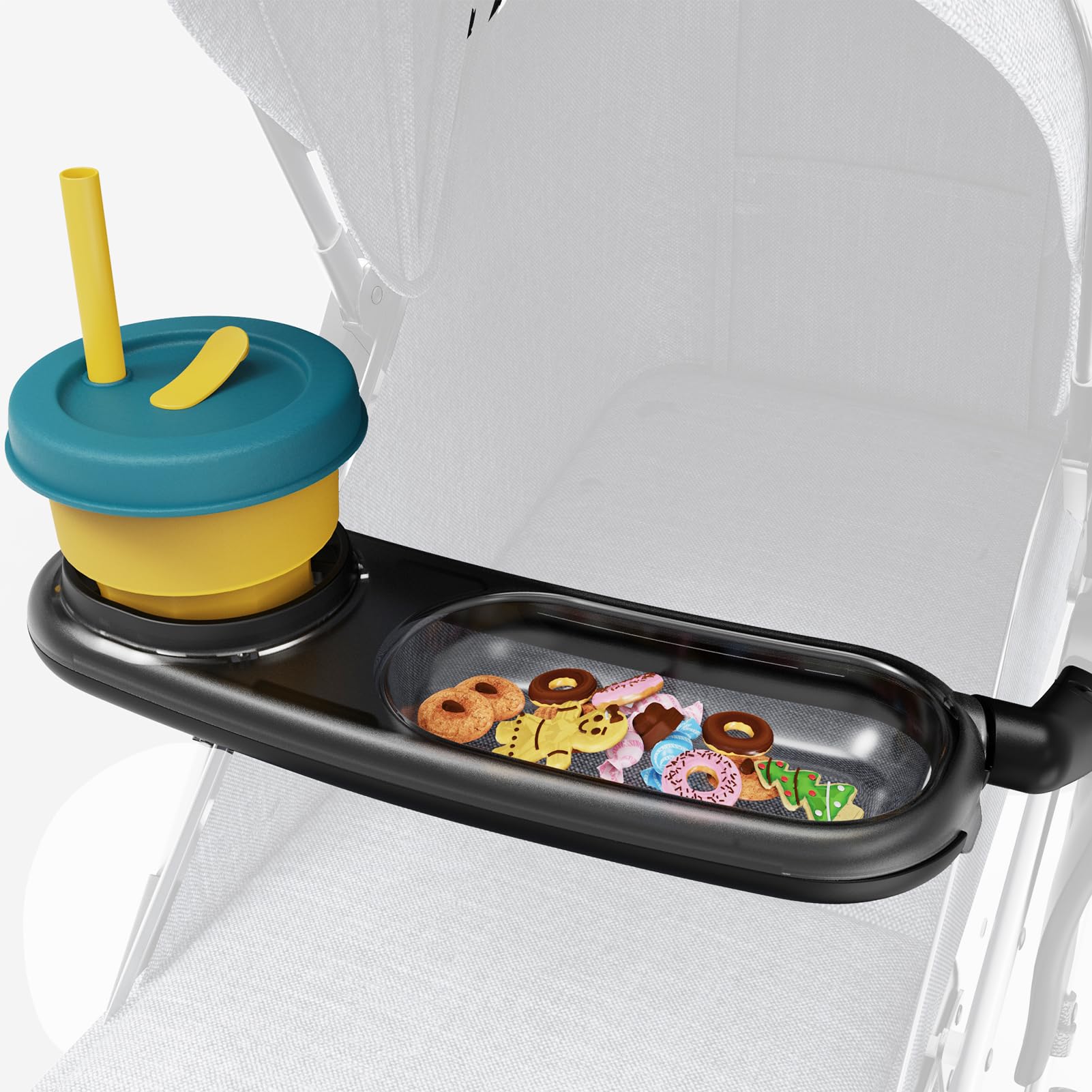Boffinby scale comparison with toy showing tray size and child-friendly reach benefit