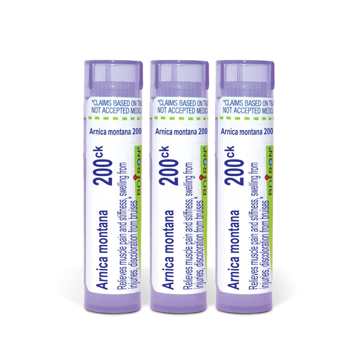 Boiron Arnica Montana front packaging showing three tubes for convenient supply