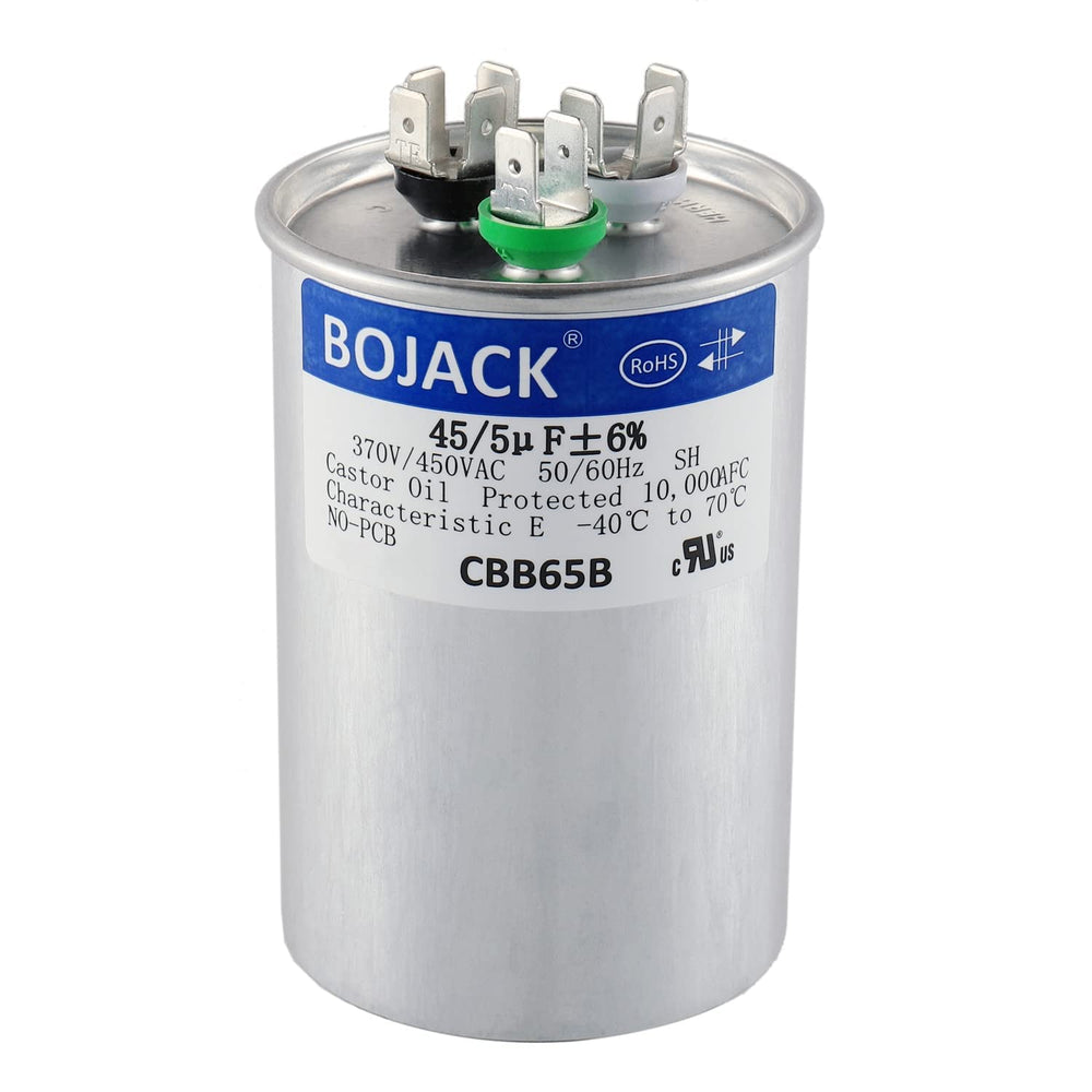 BOJACK capacitor frontal metálico mostrando carcasa robusta y ahorro de espacio
