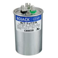 BOJACK condensador CBB65 vista frontal carcasa metálica y dimensiones claras