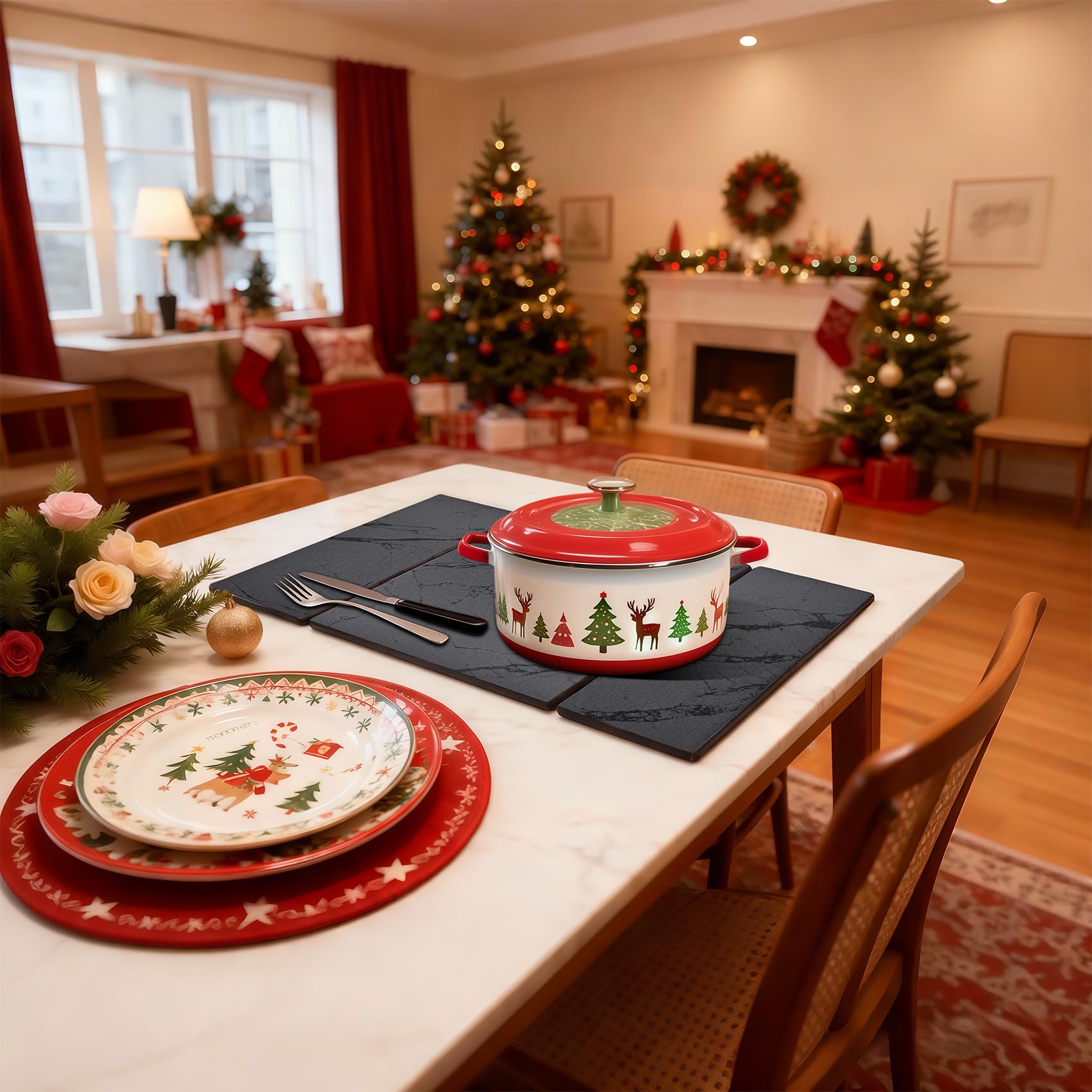 BOMOKS ambiente de cocina con el tapete integrado en decoración diaria