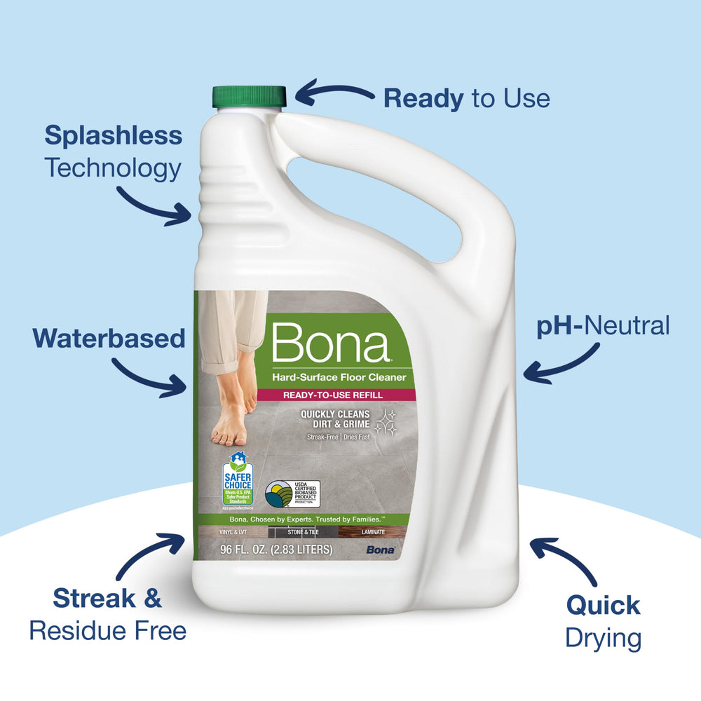Bona etiqueta con certificaciones USDA y Safer Choice para confianza ecológica