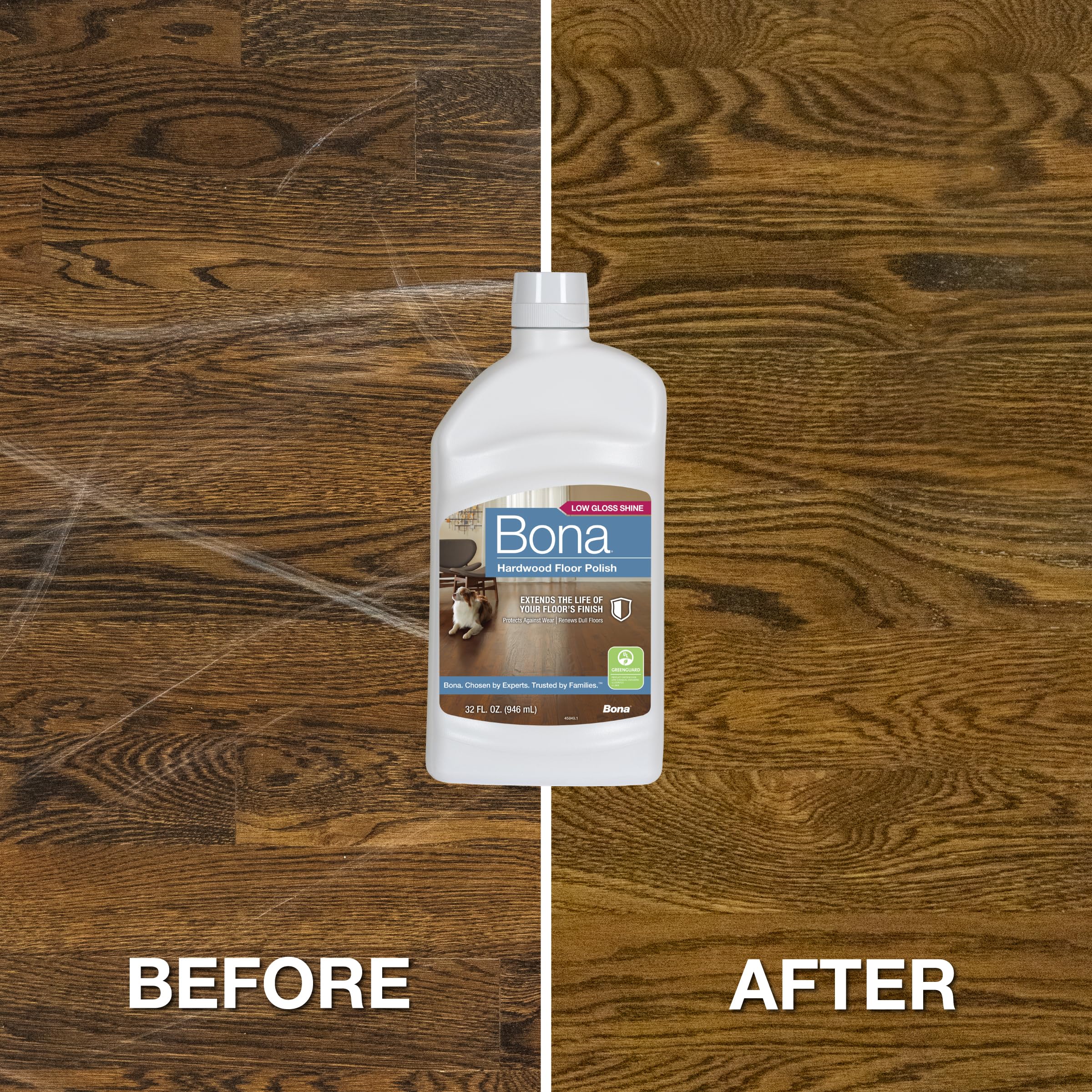 Bona label showing GREENGUARD certification for low emissions