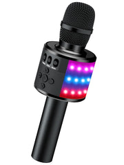 BONAOK Q78 vista frontal mostrando micrófono y altavoz, ideal para karaoke