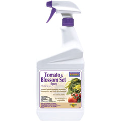 Bonide envase frontal Tomato & Blossom 32 oz mostrando aplicación lista para usar y conveniencia