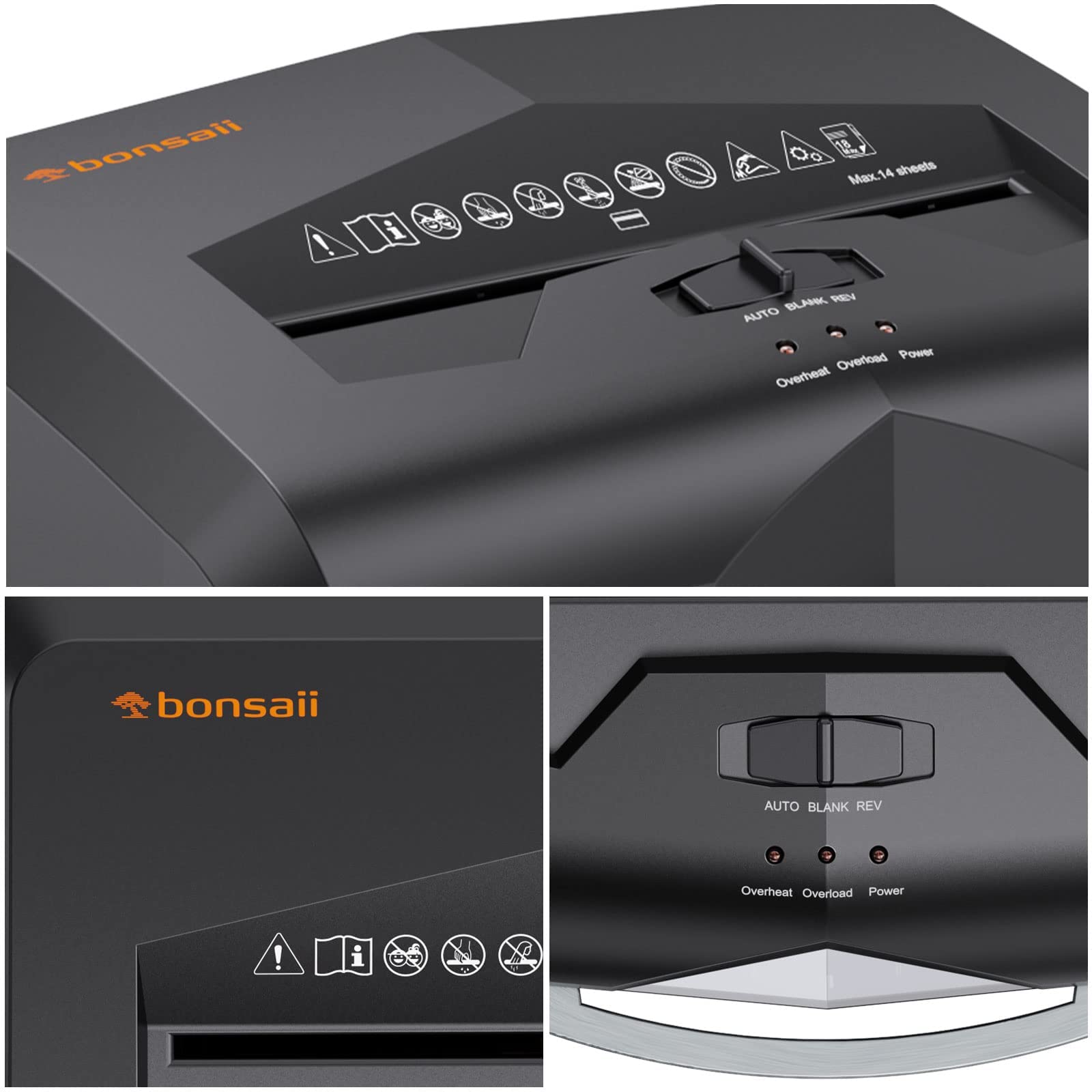 bonsaii next to A4 papers for scale, conveys compact footprint and capacity