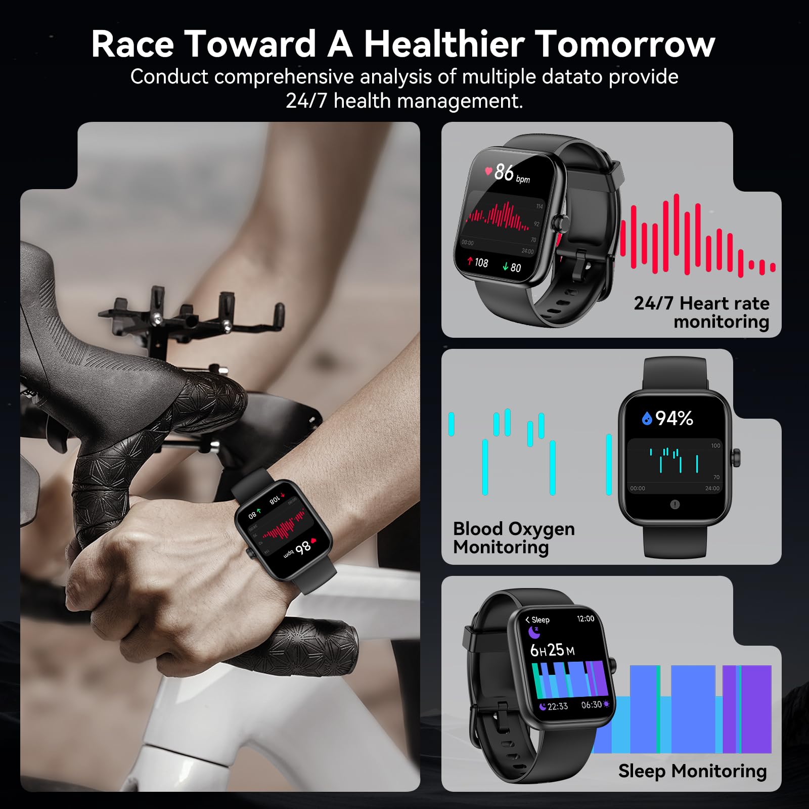 BOOOMIC reloj en uso corriendo mostrando métricas en tiempo real