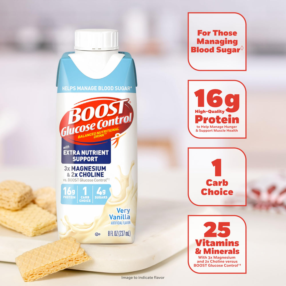 BOOST textura de la bebida vertida mostrando consistencia cremosa y fácil digestión