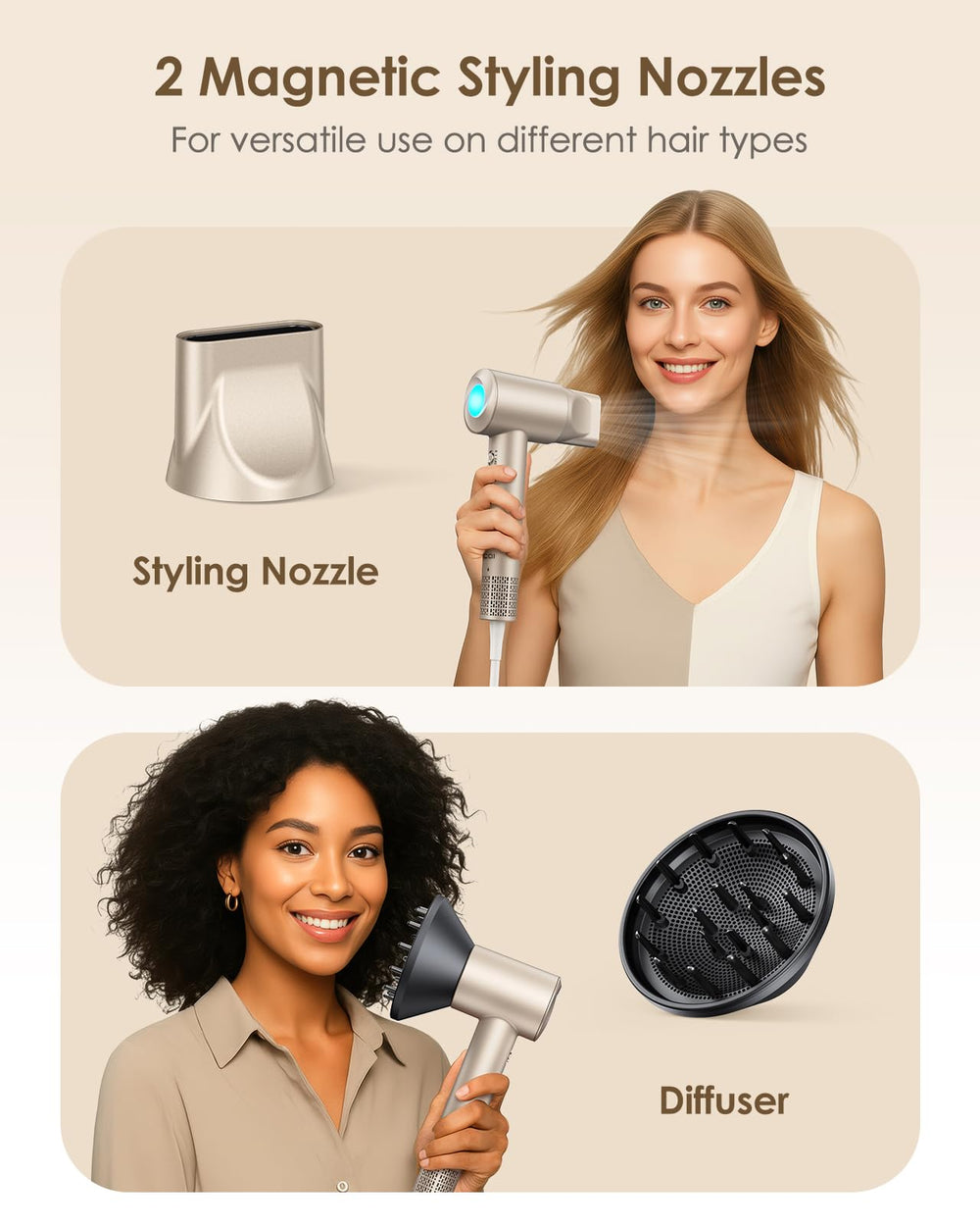 Bopcal difusor en uso que define rizos y añade volumen sin frizz