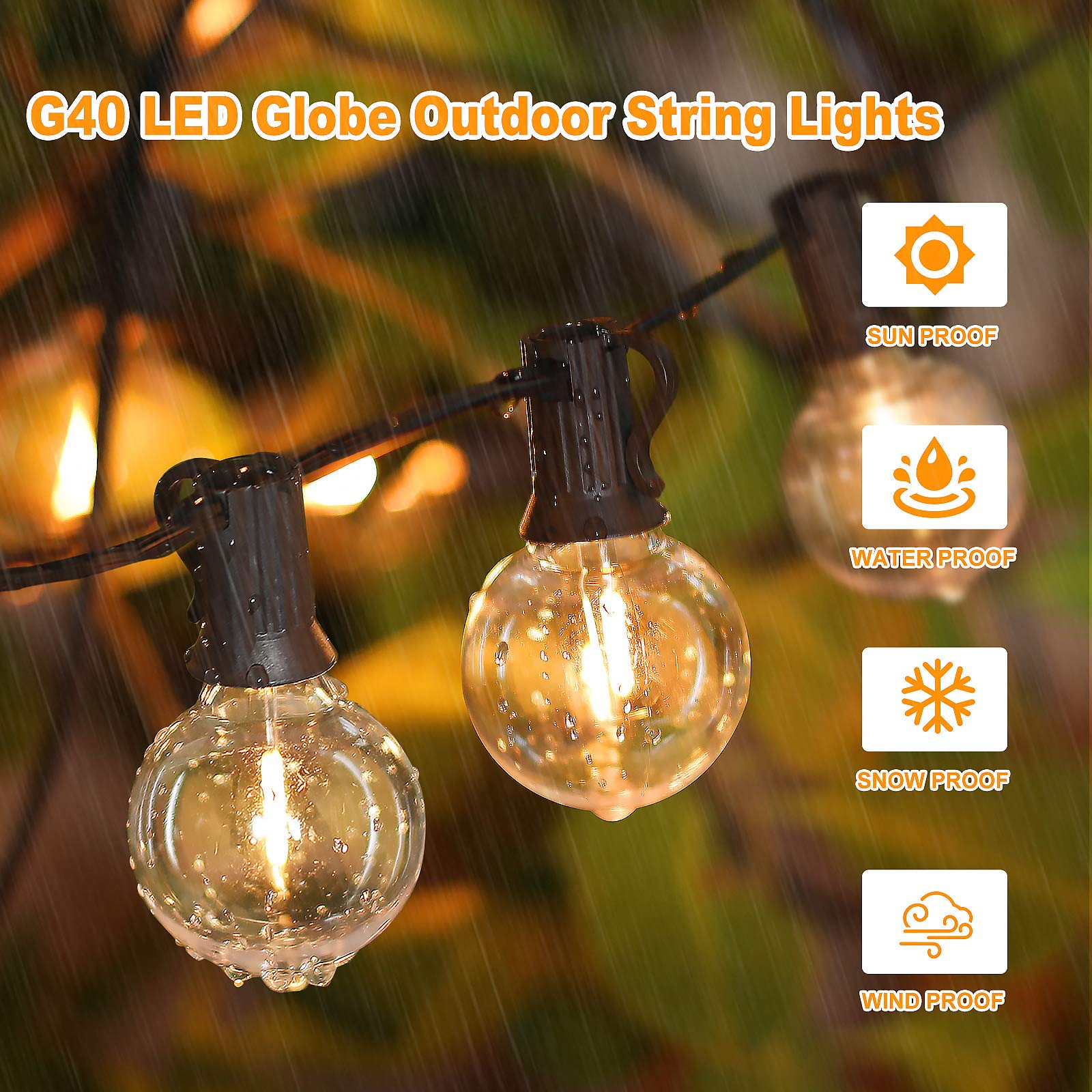 Bosceos string lights installed over patio creating cozy outdoor ambiance