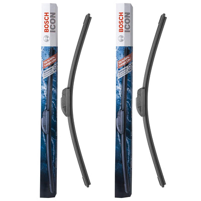 Bosch ICON spoiler and tension spring close-up showing secure downforce at higher speeds